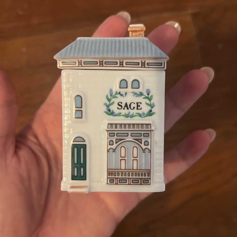 LENOX SPICE VILLAGE Vintage 1989 Sage Spice Jar Never Used